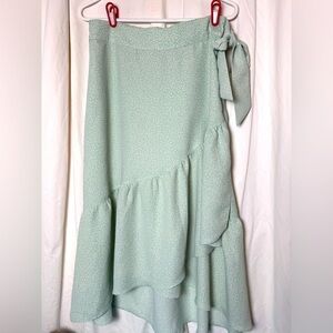 Lauren Conrad Women's Sz M Asymmetrical SideTie & Zip Layered Ruffle Skirt